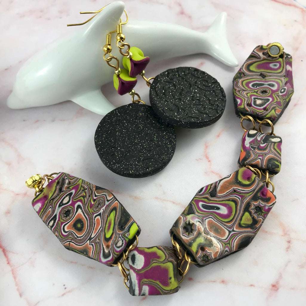 Ripple autum tone necklace set