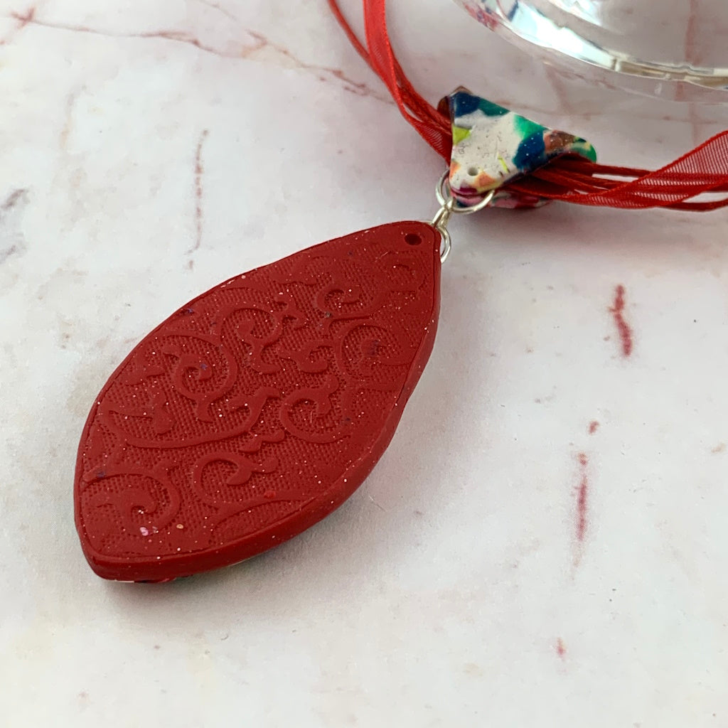 Pretty abstract art OOAK pendant