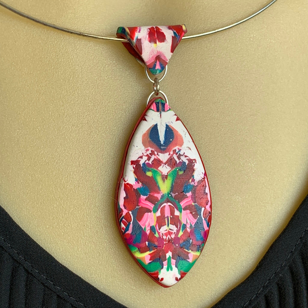 Pretty abstract art OOAK pendant