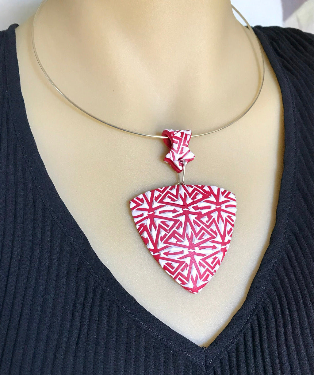 red and white modern textured set