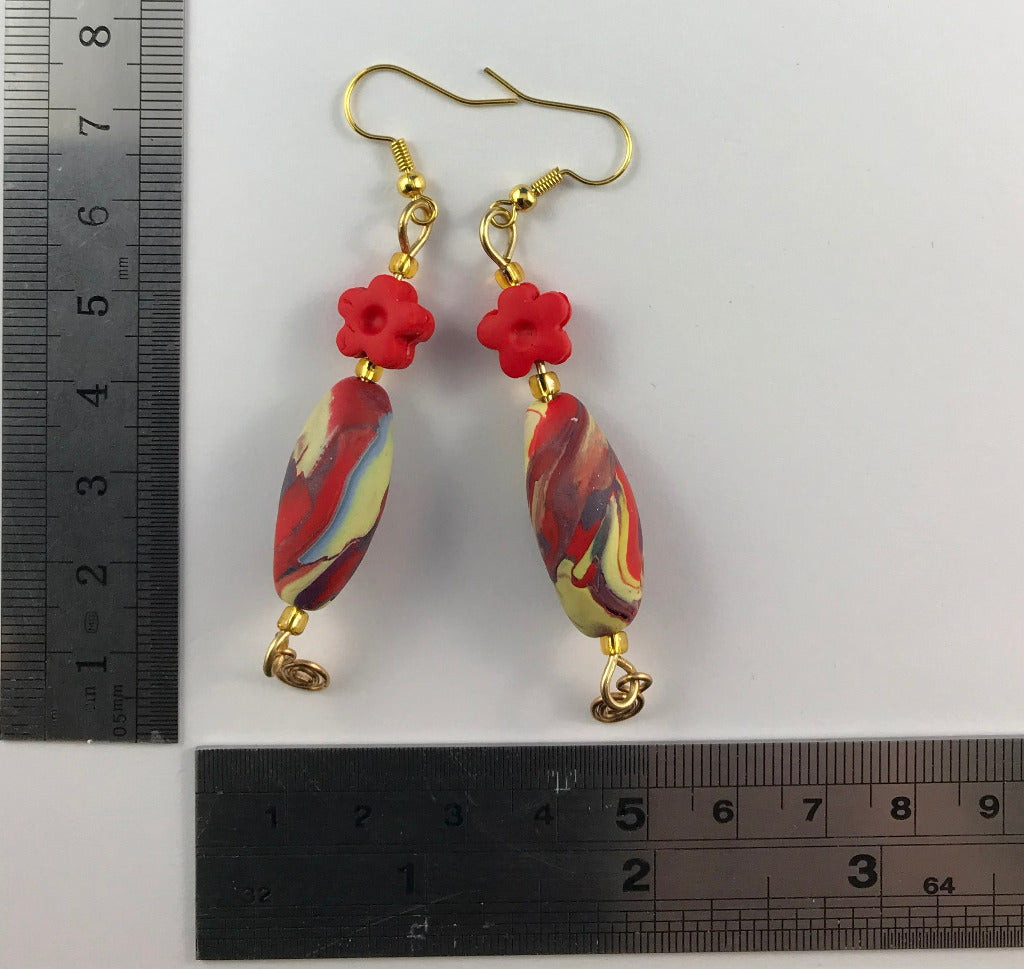 red and yellow necklace set