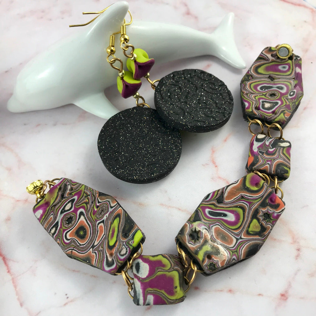 Ripple autum tone necklace set