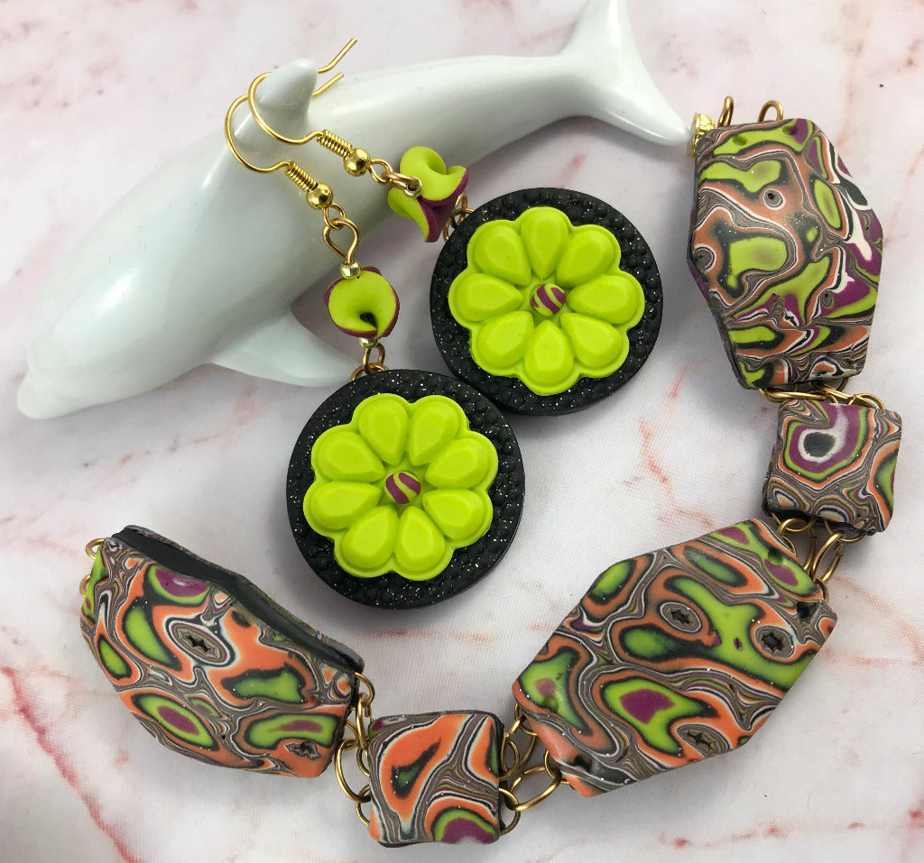Ripple autum tone necklace set