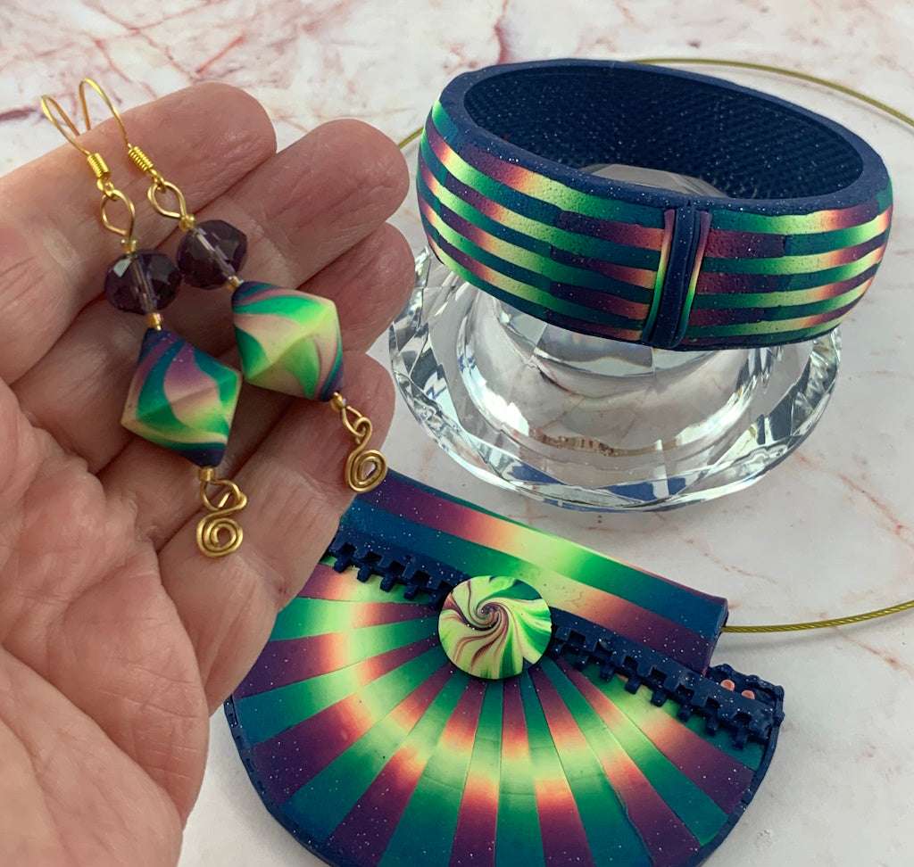 Ladies statement jewellery set: Colour Burst Rays and Sparkle