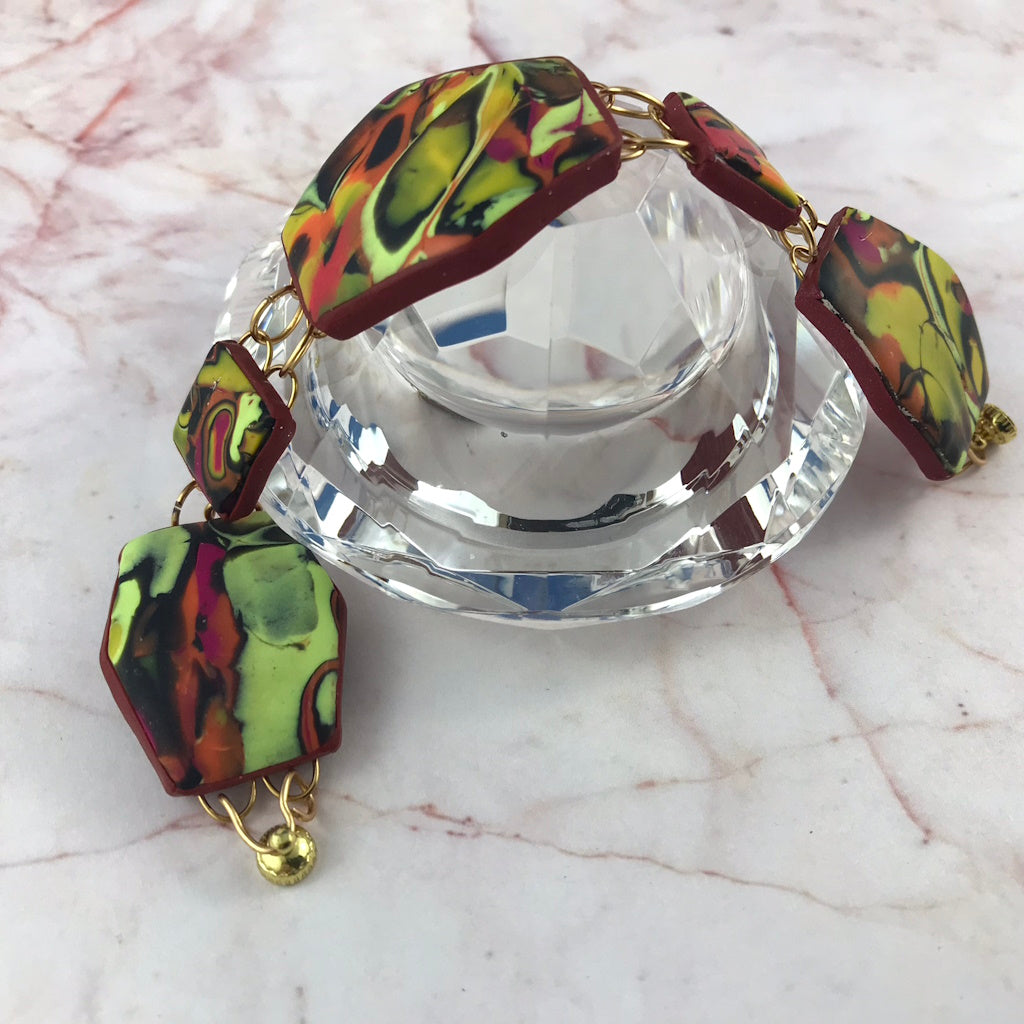 One-of-a-kind Summer Link Bracelet handcrafted by award-winning artist Rennique in Australia.