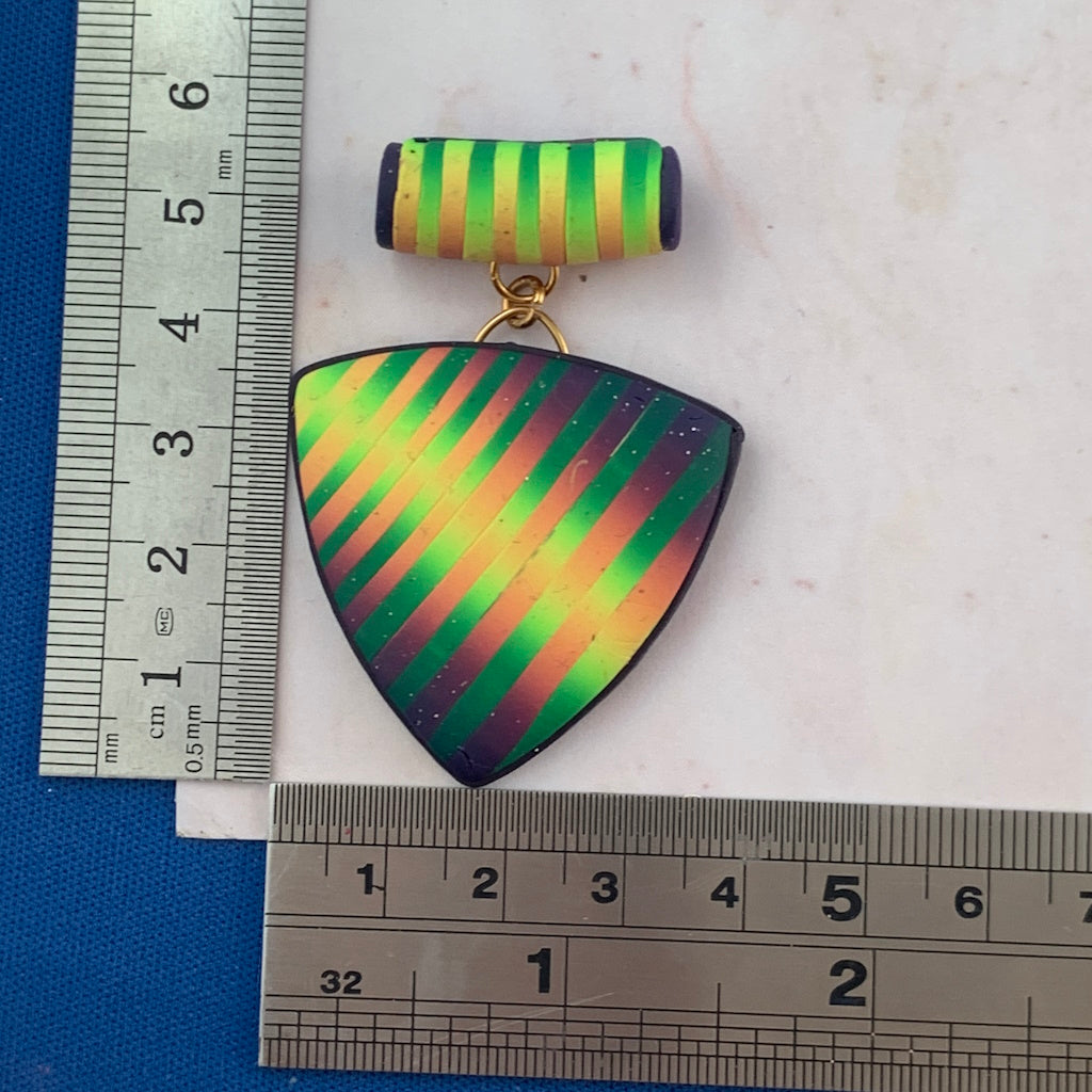 Close up of Rennique statement pendant with size measurement for women’s fashion jewellery.